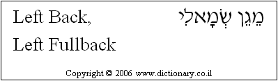 'Left Back' in Hebrew