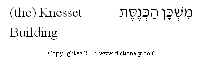 'Knesset' in Hebrew