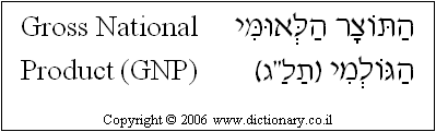 'Gross National Product' in Hebrew