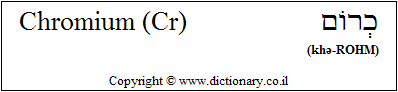 'Chromium (Cr)' in Hebrew