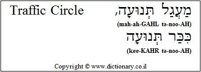 'Traffic Circle' in Hebrew