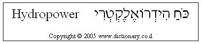 'Hydropower' in Hebrew