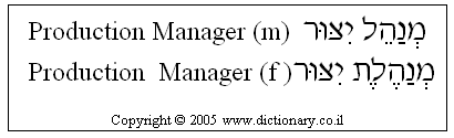 'Production Manager' in Hebrew