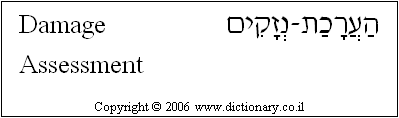 'Damage Assessment' in Hebrew
