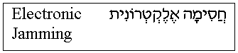 'Electronic Jamming' in Hebrew