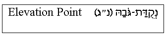 'Elevation Point' in Hebrew