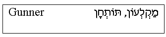 'Gunner' in Hebrew