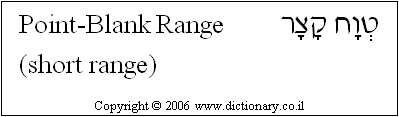 'Point-Blank Range' in Hebrew