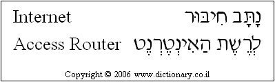 'Internet Access Router' in Hebrew
