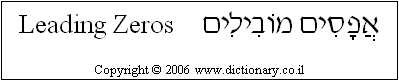 'Leading Zeros' in Hebrew