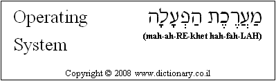 'Operating System' in Hebrew