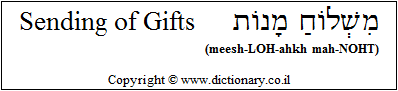 'Sending of Gifts' in Hebrew