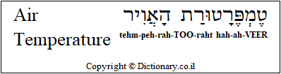 'Air Temperature' in Hebrew
