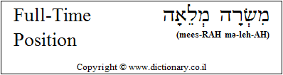 'Full-Time Position' in Hebrew