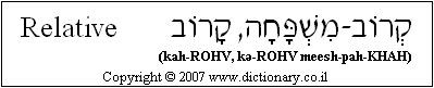 'Relative' in Hebrew