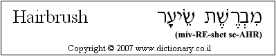 'Hairbrush' in Hebrew