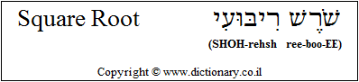 'Square Root' in Hebrew