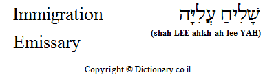 'Immigration Emissary' in Hebrew