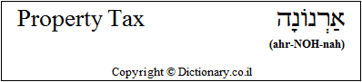 'Property Tax' in Hebrew
