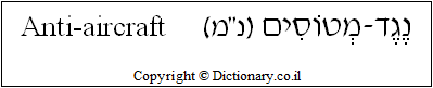 'Anti-aircraft' in Hebrew