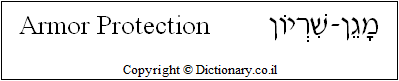 'Armor Protection' in Hebrew