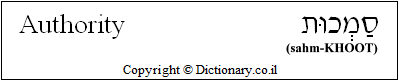 'Authority' in Hebrew