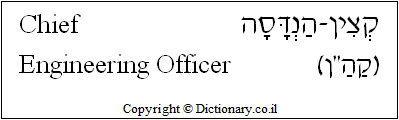 'Chief Engineering Officer' in Hebrew
