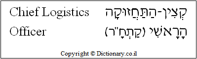 'Chief Logistics Officer' in Hebrew