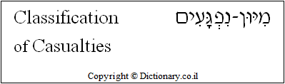 'Classification of Casualties' in Hebrew