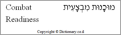 'Combat Readiness' in Hebrew