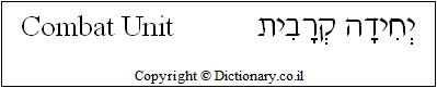 'Combat Unit' in Hebrew