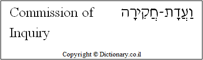 'Commission of Inquiry' in Hebrew