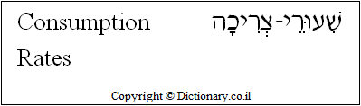 'Consumption Rates' in Hebrew