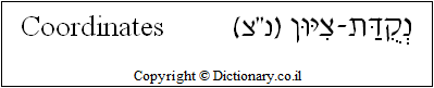 'Coordinates' in Hebrew