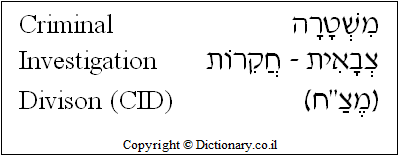 'Criminal Investigation Division (CID)' in Hebrew