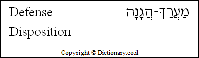 'Defense Disposition' in Hebrew
