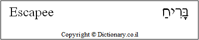'Escapee' in Hebrew