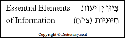 'Essential Elements of Information' in Hebrew