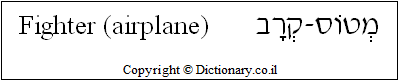 'Fighter (Airplane)' in Hebrew