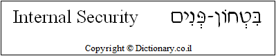 'Internal Security' in Hebrew