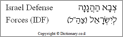 'Israel Defense Forces (IDF)' in Hebrew