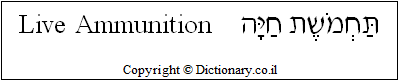 'Live Ammunition' in Hebrew