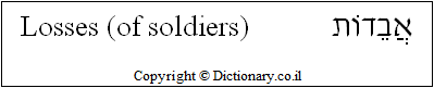 'Losses (of Soldiers)' in Hebrew