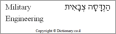 'Military Engineering' in Hebrew