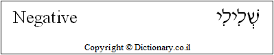 'Negative' in Hebrew