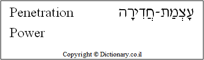 'Penetration Power' in Hebrew
