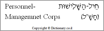 'Personnel Management Corps' in Hebrew