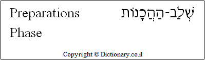 'Preparations Phase' in Hebrew