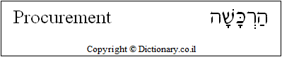 'Procurement' in Hebrew