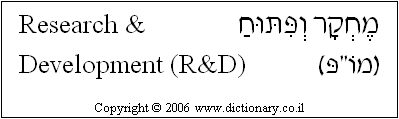 'Research and Development' in Hebrew